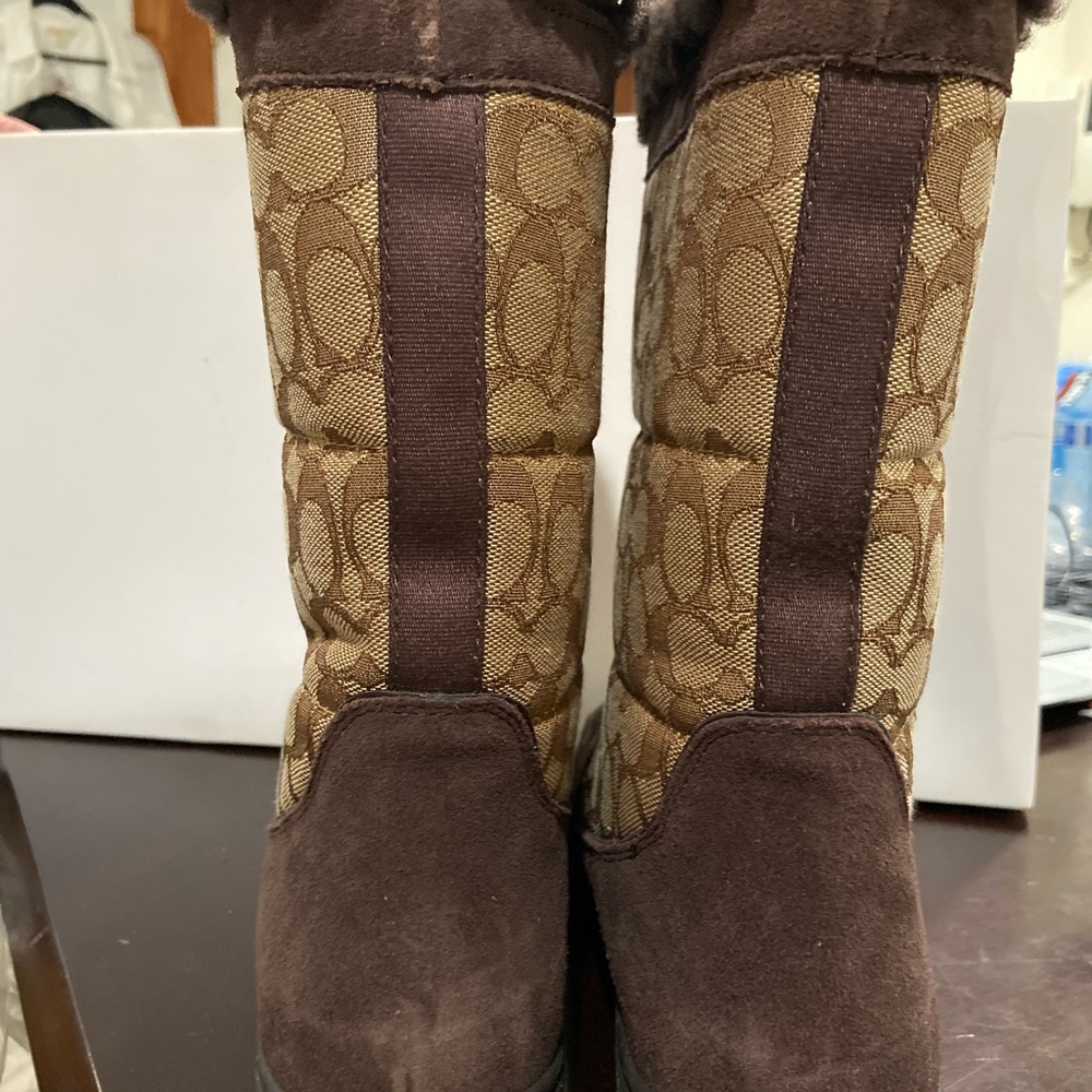 Coach slow/rain boots Brown suede - Picture 2 of 4